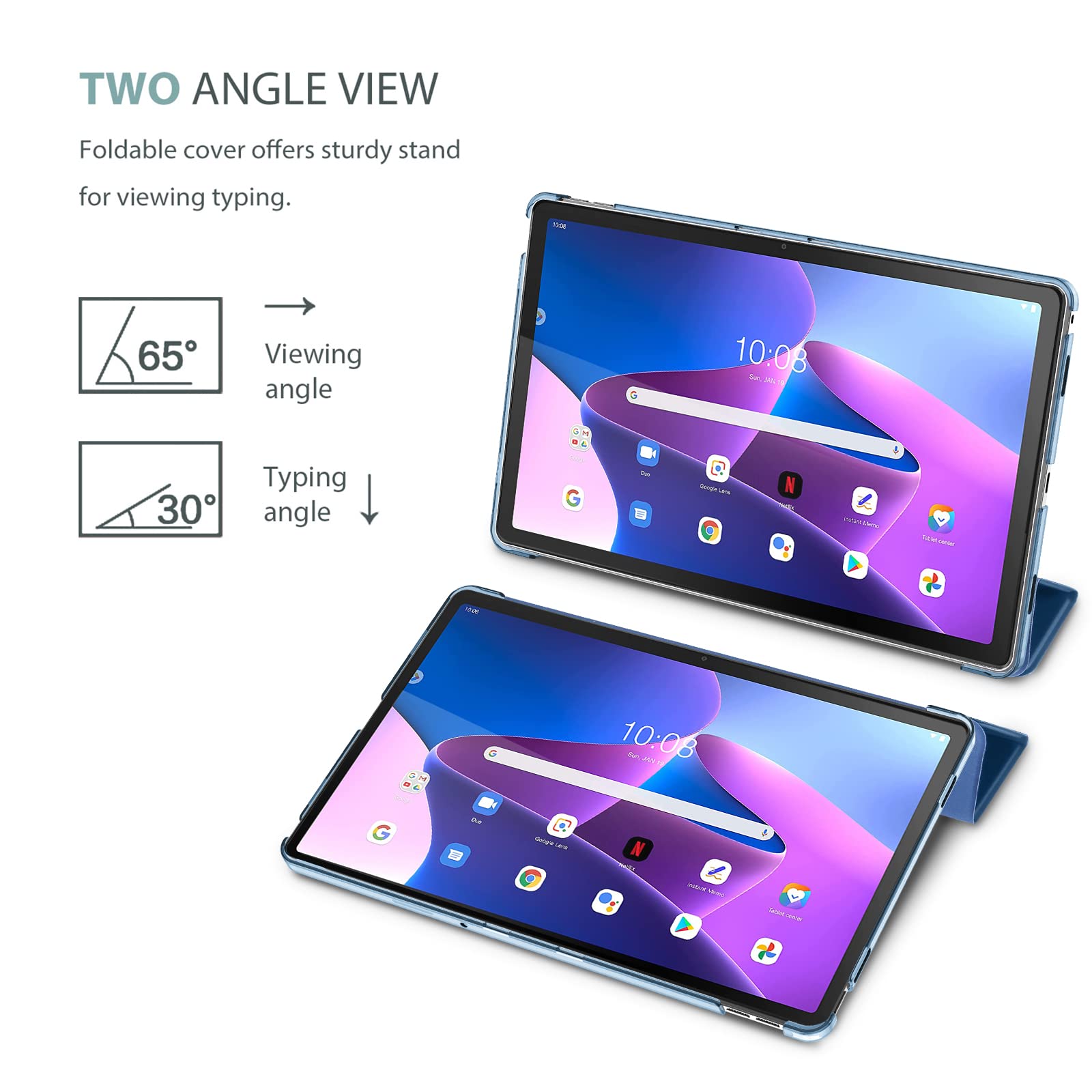 For Lenovo Tab M10 Plus (Gen 3) ケース カバー Tablet Case for Lenovo Tab M10 Plus 3nd Gen 10.6inch, KZIOACSH